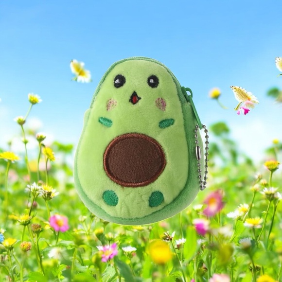 Small Plush Green Avocado Coin Purse NWOT - Picture 2 of 5